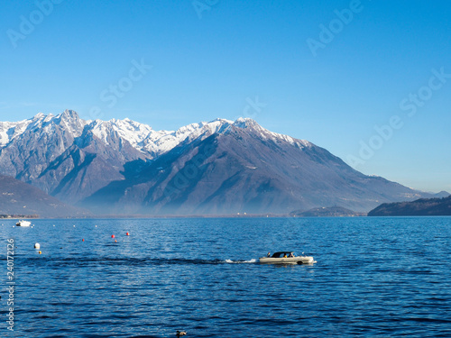 Amphibious vehicle in navigation