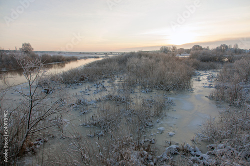 Narew river in winter, Podlaskie region, Poland © Maciej