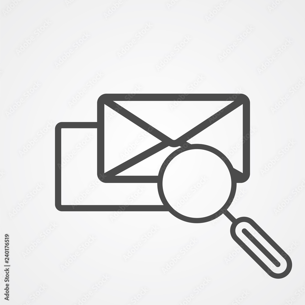 Search mail vector icon sign symbol Search mail vector icon sign symbol