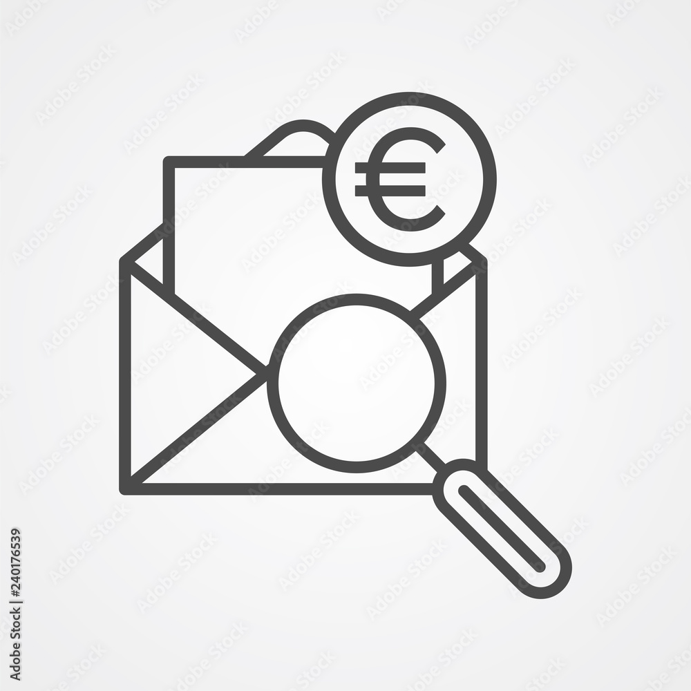 Search mail vector icon sign symbol Search mail vector icon sign symbol