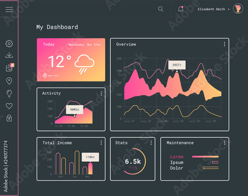 Bright Material Style Trendy Admin App Dashboard