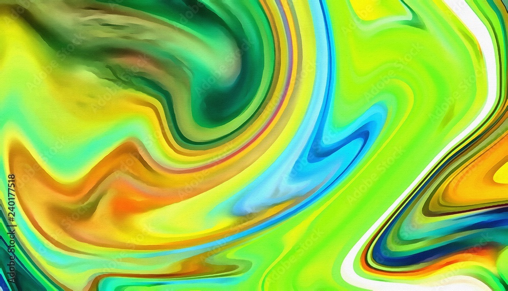 Abstract modern swirl marbled background. Shapes and curves vortex and lines elements. Psychedelic warm and bright texture. Waves graphic design. 