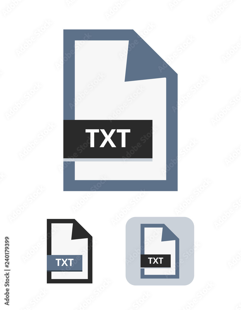 Txt file flat vector icon. Symbol of TXT – a text file only for plain text isolated on a white background. Txt file flat vector icon. Symbol of TXT – a text file only for plain text isolated on a white background.