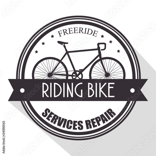 bicycle shop emblem with service repair