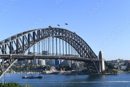 Sydney Harbour Bridge as viewed from a high vantage point at dawn. © scottdavis2