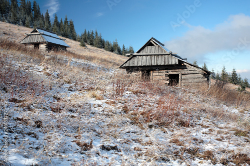 Shepherd's huts in the Stoly Clearing, Western Tatra Mountains, Tatra National Park, Poland photo