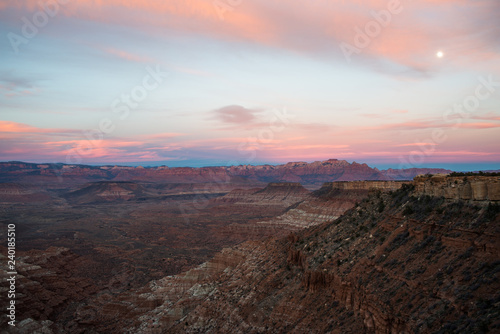 View of Zion from Gooseberry Mesa at sunset