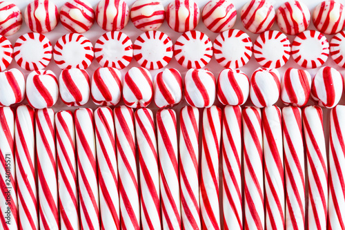 Red and White Striped Peppermint Candies