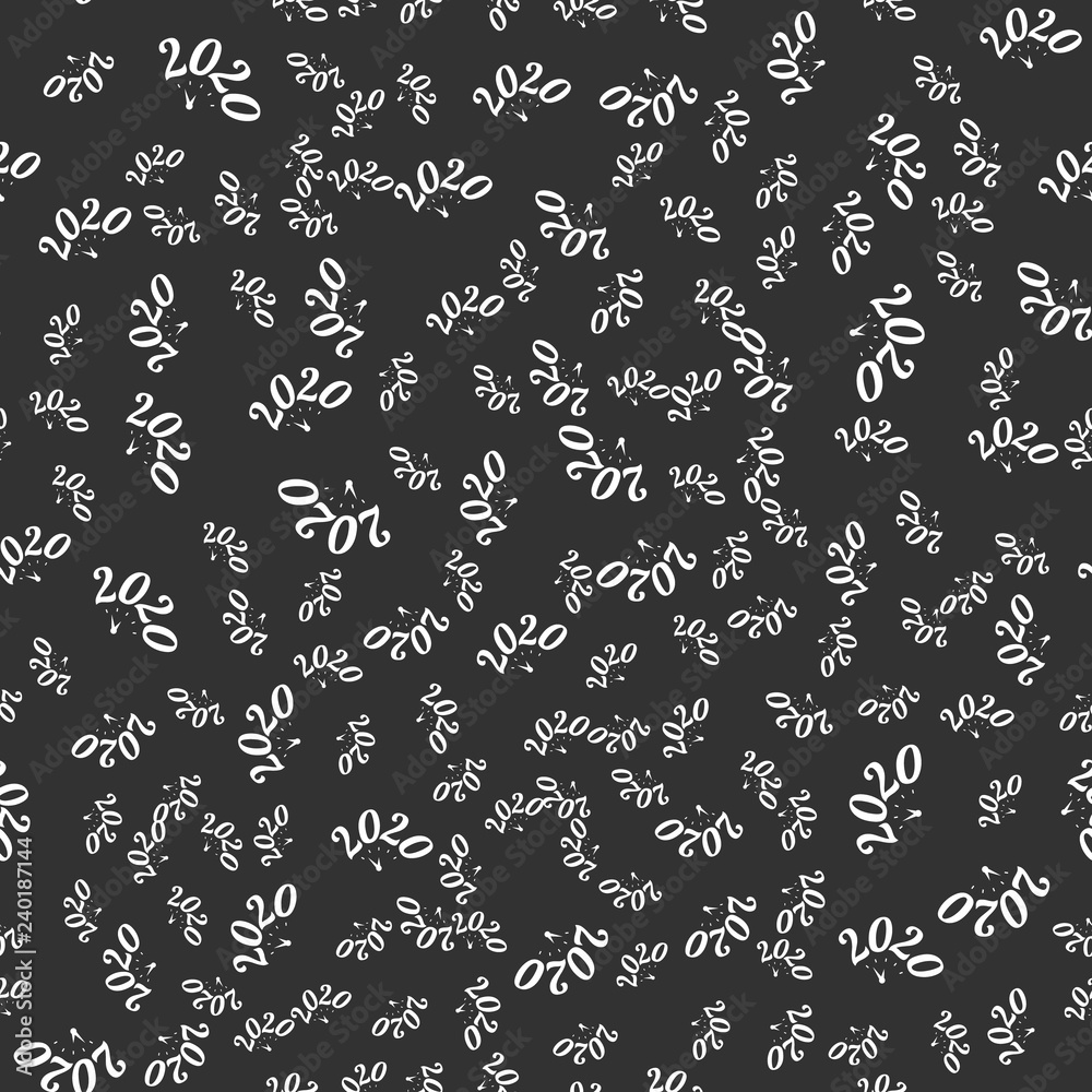 New Year seamless pattern on the black background New Year seamless pattern on the black background
