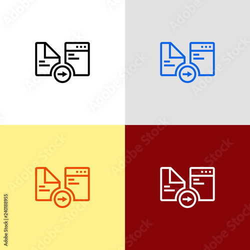 compiling outline programming flat icon, material design color, vector illustration