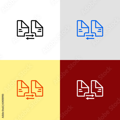 sharing outline programming flat icon, material design color, vector illustration
