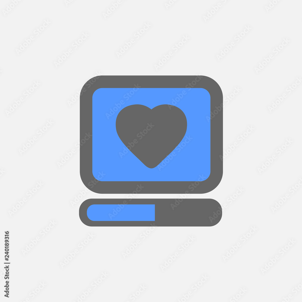 Computer flat icon vector isolated on white background Computer flat icon vector isolated on white background