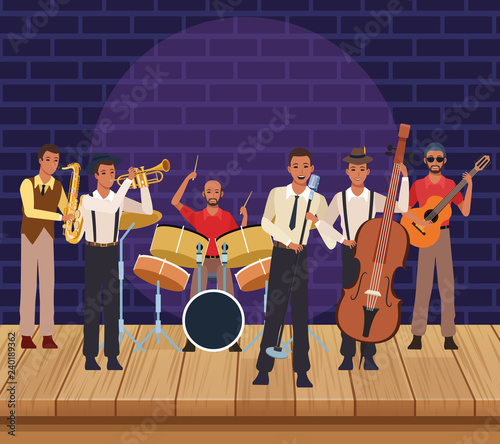 Music band cartoon