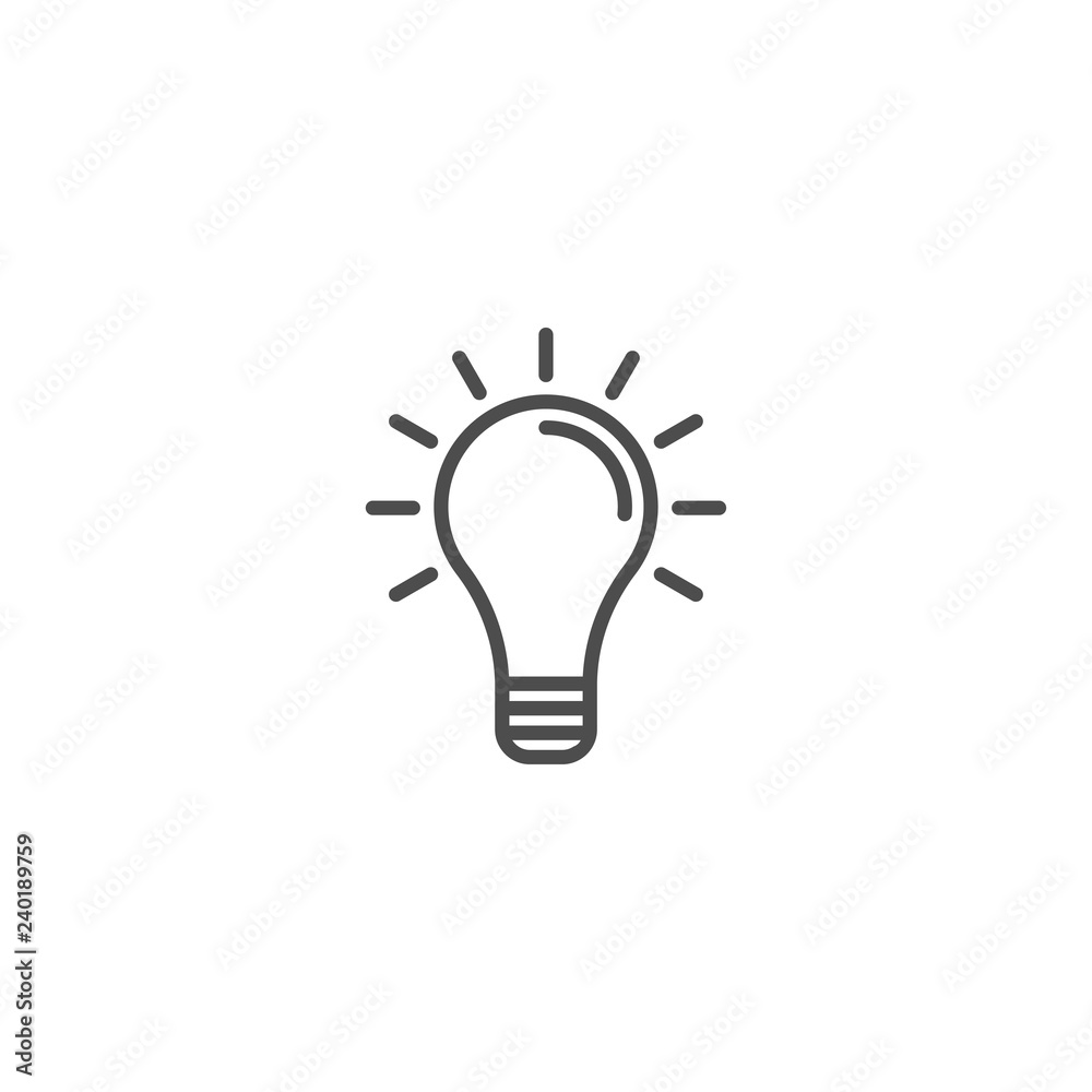Bulb line icon vector isolated on white background Bulb line icon vector isolated on white background