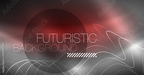 Neon lines wave background. Abstract composition