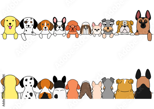 dogs border set, small and large dogs, front side and back side © Studio Ayutaka