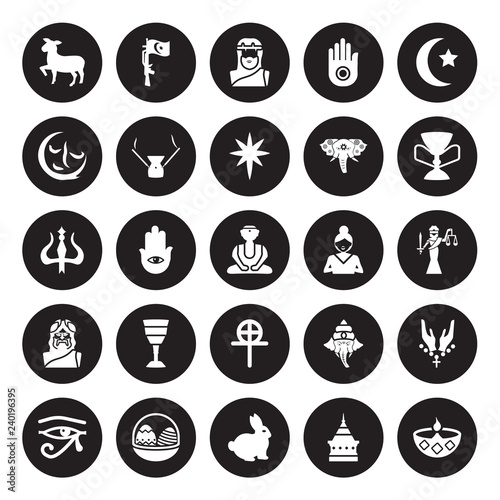 Religion icons set on white background