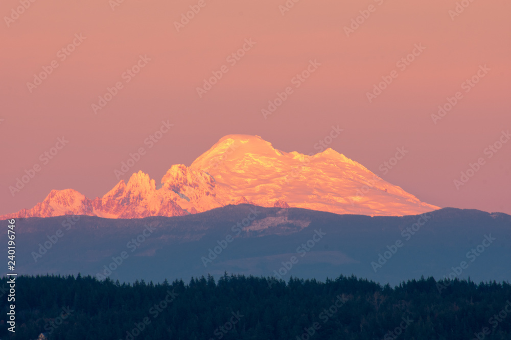 Sunset on Mount Baker, Washington