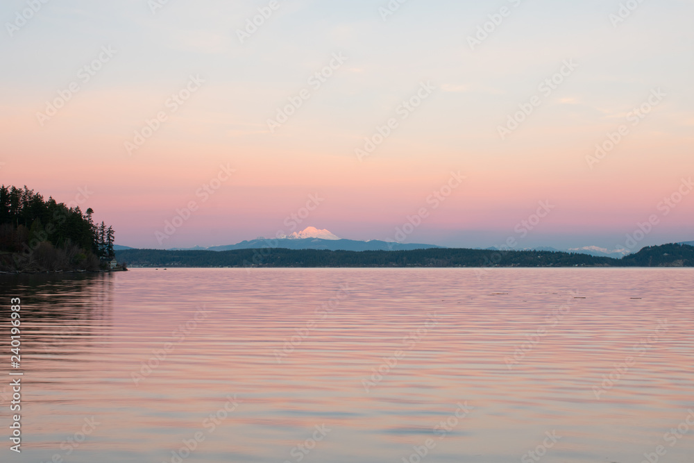 Sunset on Mount Baker, Washington