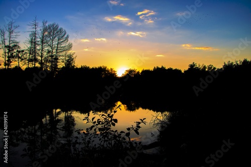 sunset over lake