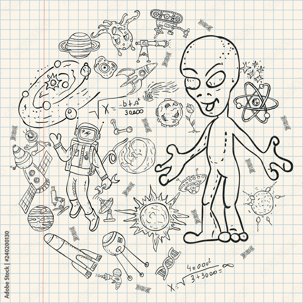 childrens drawings coloring_1_pages on space theme, science and the emergence of life on earth, in the style of Doodle childrens drawings coloring_1_pages on space theme, science and the emergence of life on earth, in the style of Doodle