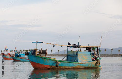 Fishing boat on the sea in Vietnam