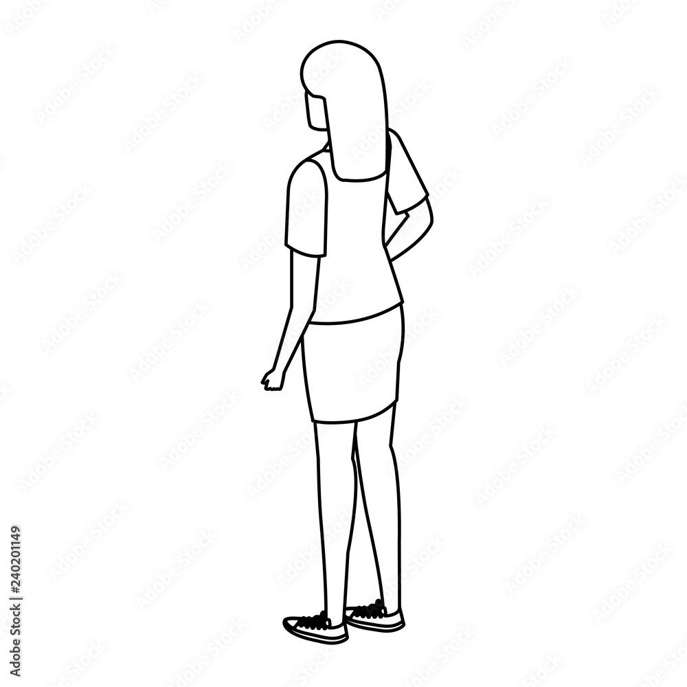 elegant businesswoman back avatar character elegant businesswoman back avatar character