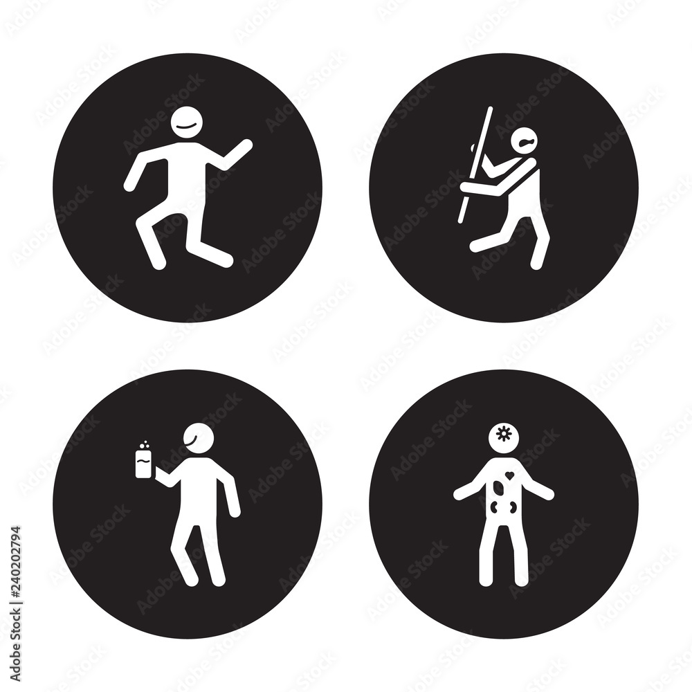 4 vector icon set : crappy human, content cool confused human isolated on black background 4 vector icon set : crappy human, content cool confused human isolated on black background