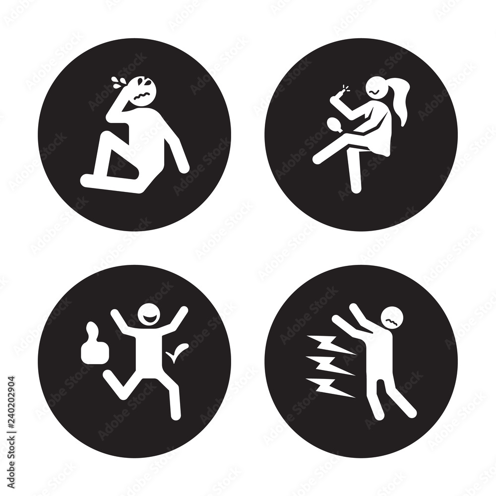 4 vector icon set : proud human, positive pretty pissed off human isolated on black background 4 vector icon set : proud human, positive pretty pissed off human isolated on black background