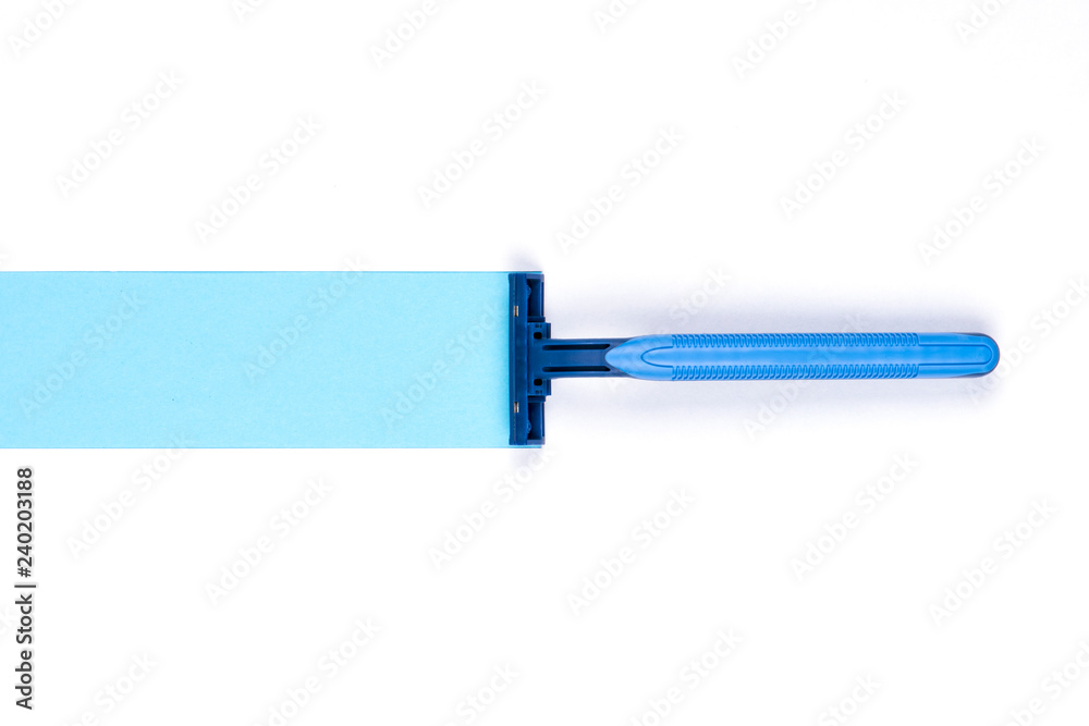 Blue shaver on abstract background Blue shaver on abstract background