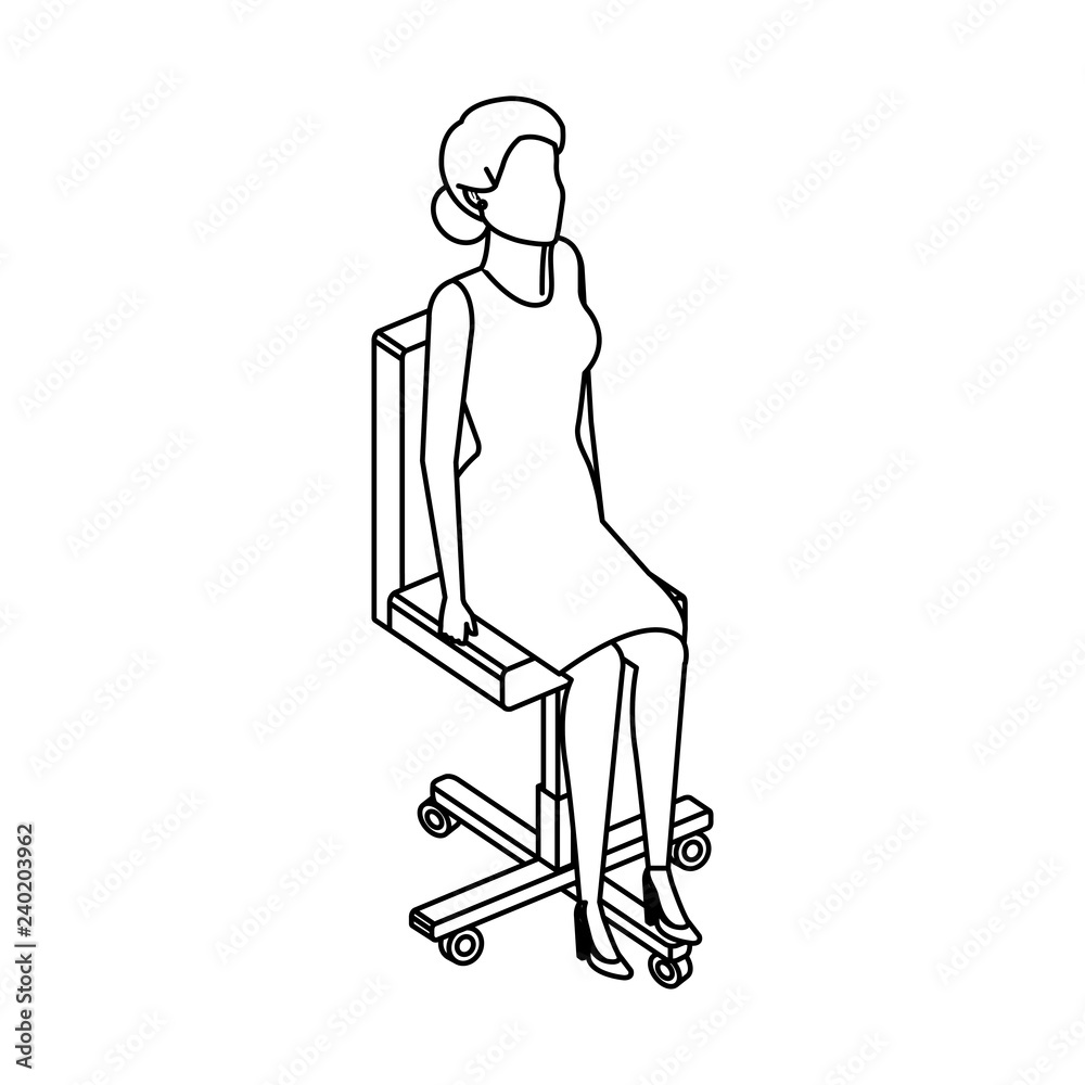 young woman in the office chair young woman in the office chair