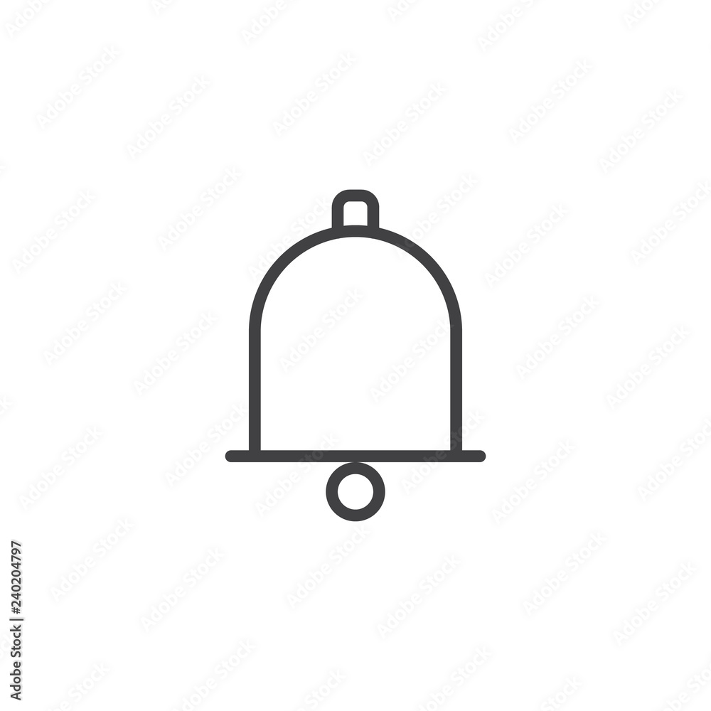 Notification bell outline icon. linear style sign for mobile concept and web design. Alarm bell simple line vector icon. Symbol, logo illustration. Pixel perfect vector graphics Notification bell outline icon. linear style sign for mobile concept and web design. Alarm bell simple line vector icon. Symbol, logo illustration. Pixel perfect vector graphics