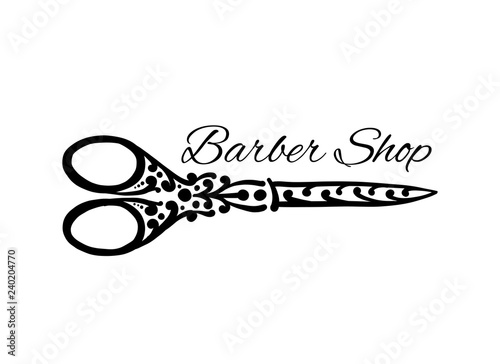 Vintage ornate scissors, sketch for your design