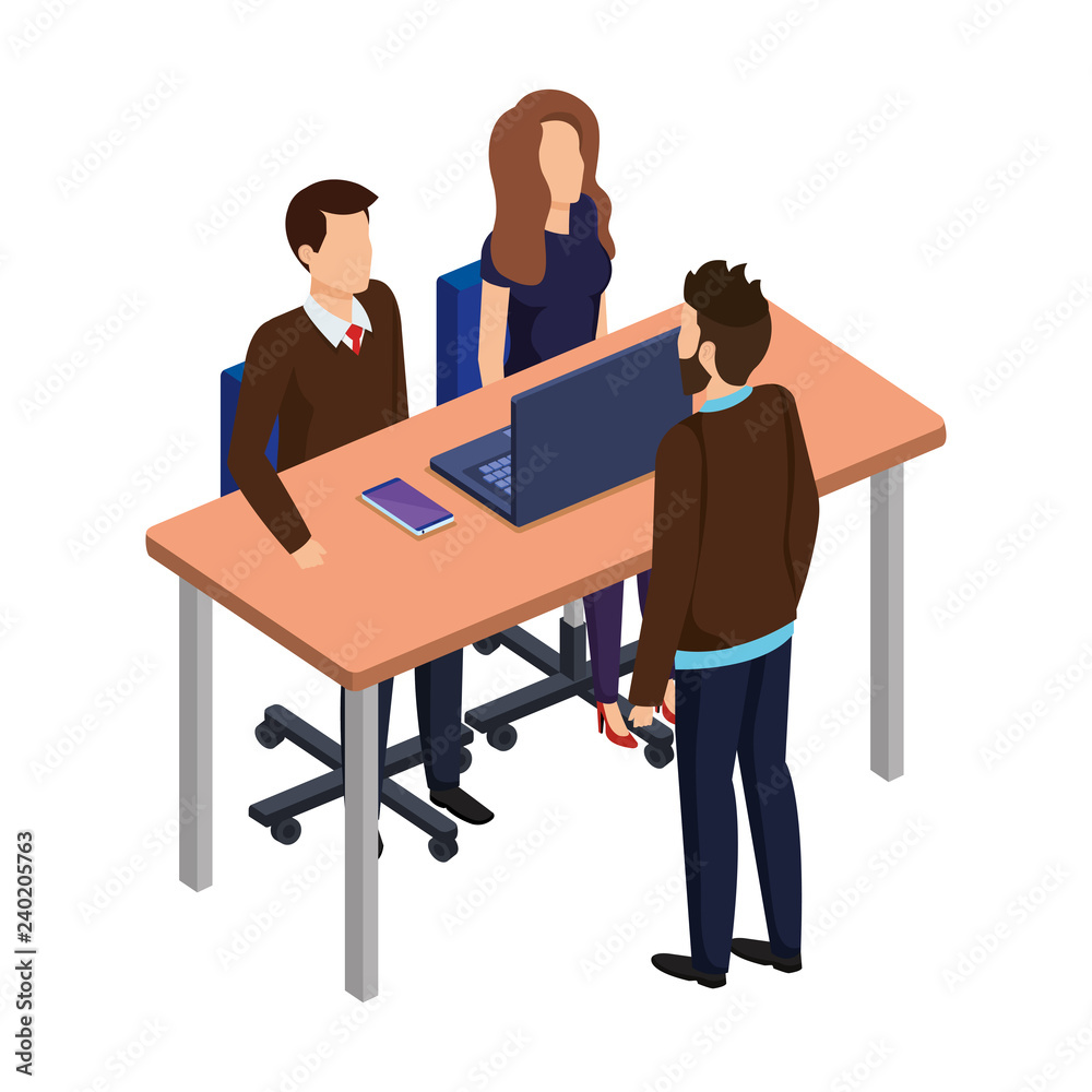 business people in the desk with laptop business people in the desk with laptop