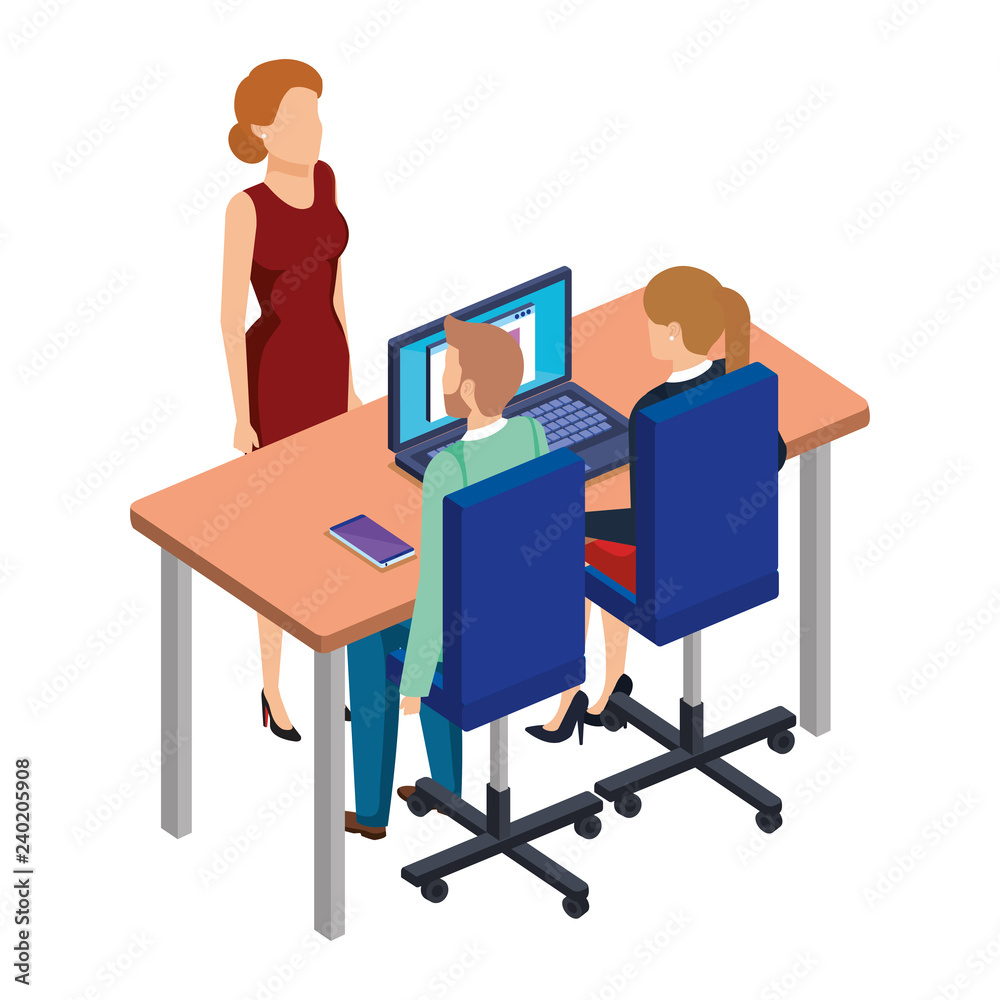 business people in the desk with laptop business people in the desk with laptop
