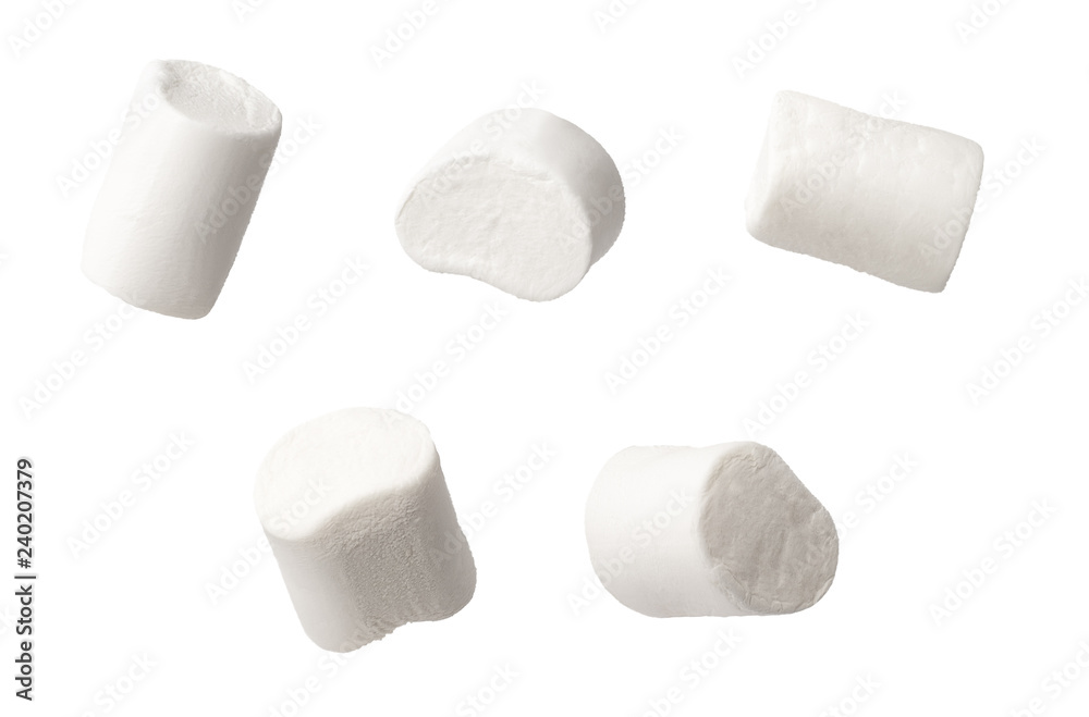 set of marshmallows isolated on white set of marshmallows isolated on white