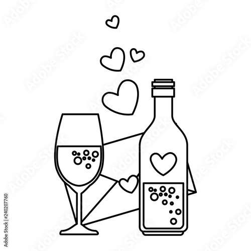 bottle with heart and envelope