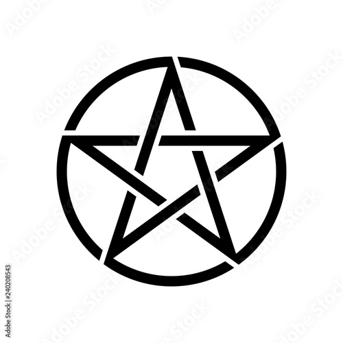 Pentagram isolated vector occultism symbol star in circle