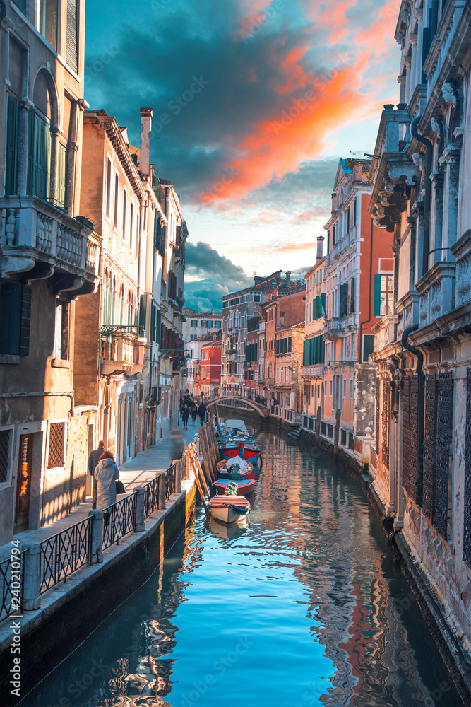Water channels in the city of Venice