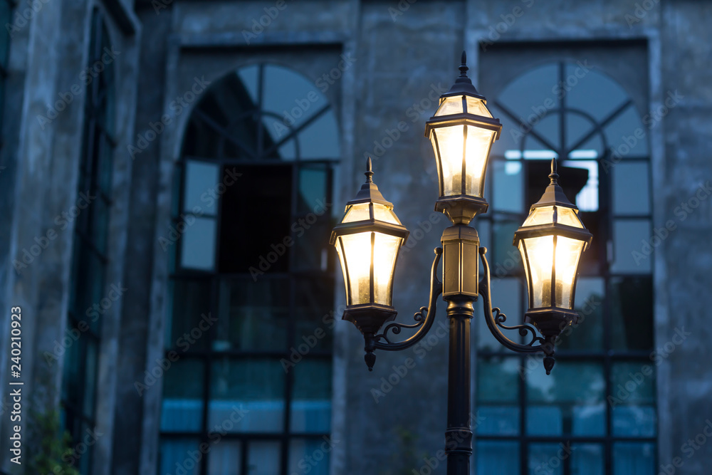vintage lamp decorative in gaden.