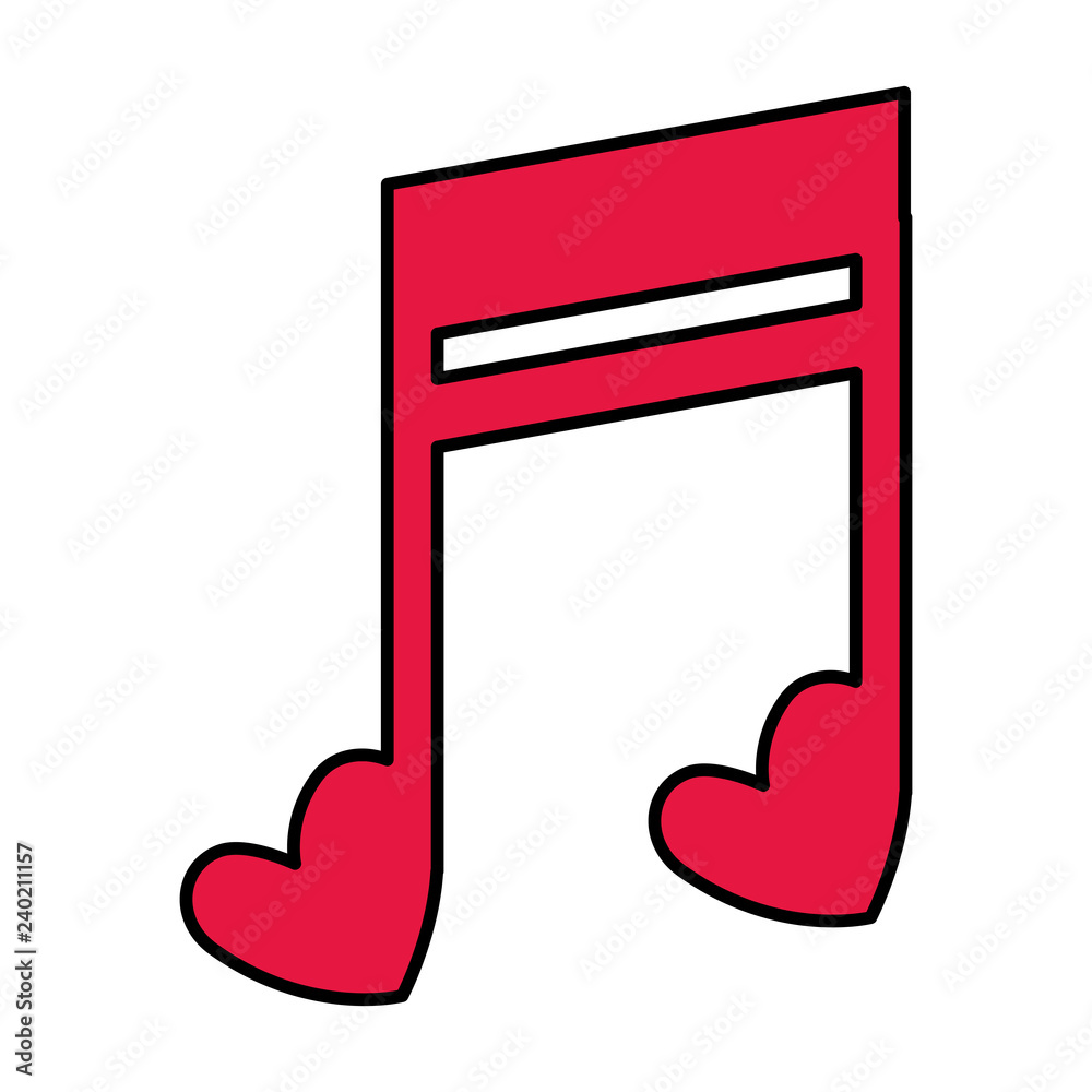 music note with hearts music note with hearts