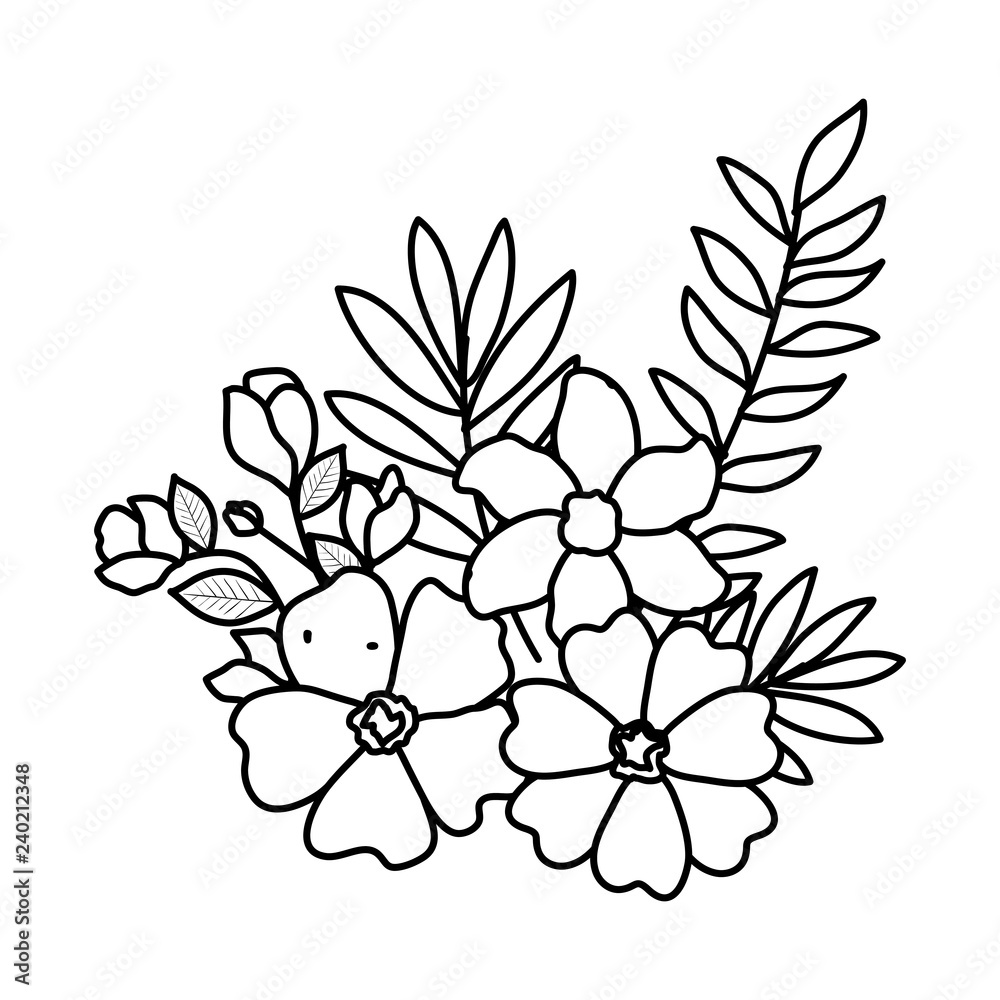 Obraz premium beautiful flowers and leafs decoration