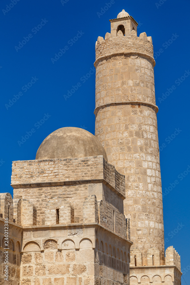 Ribat (fortress) inside medieval medina of Sousse, Tunisia