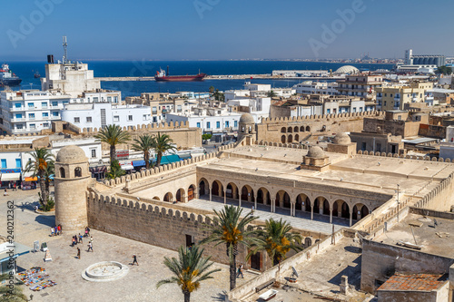 SOUSSE / TUNISIA - JUNE 2015: Big mosque in the medieval medina of Sousse, Tunisia photo