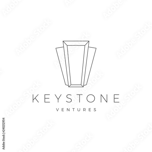 Keystone key stone logo vector icon illustration line outline monoline