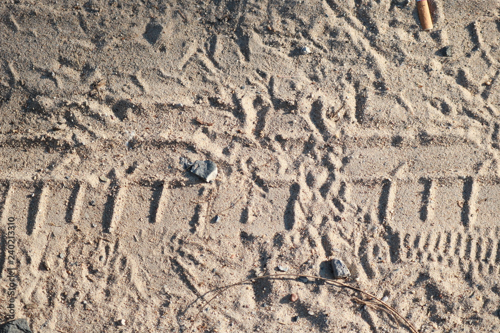 Tire marks on road. Tire marks on road.