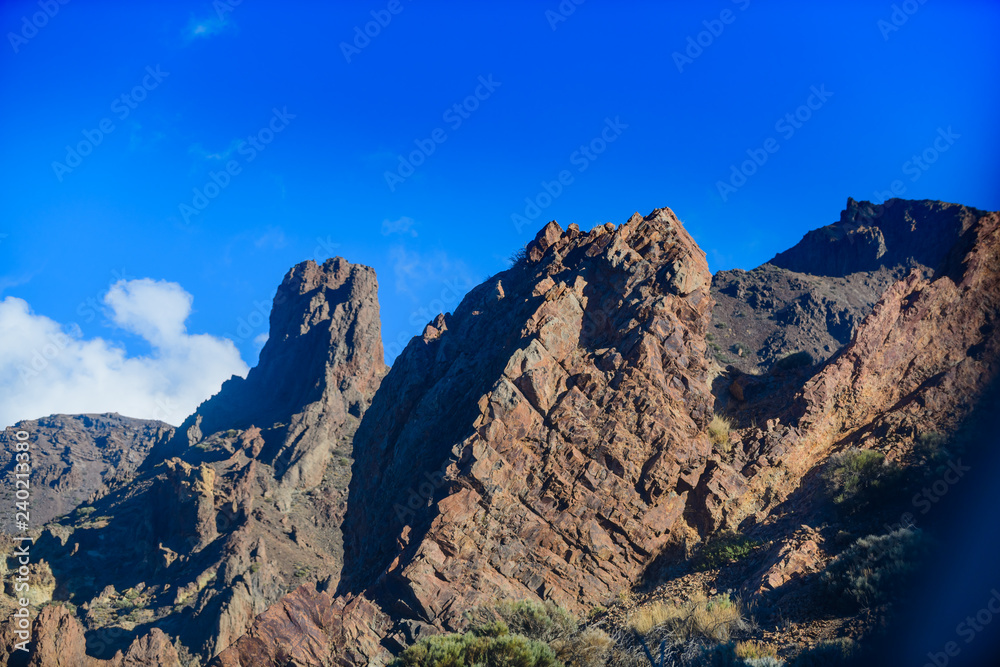 Majestic views of the volcanic landscape near volcano Teide. Tenerife. Canary Islands..Spain