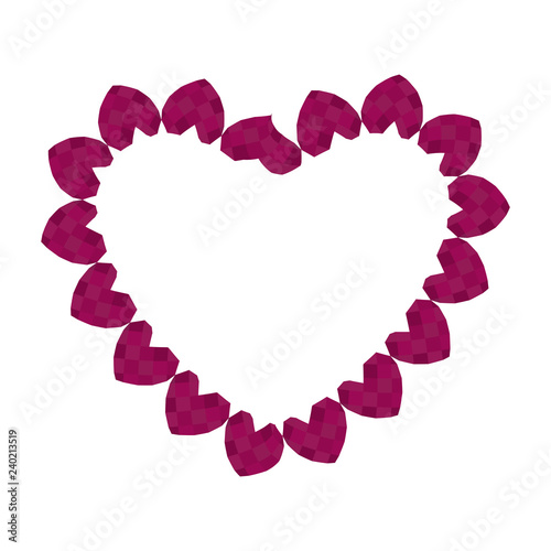 circular frame with hearts love