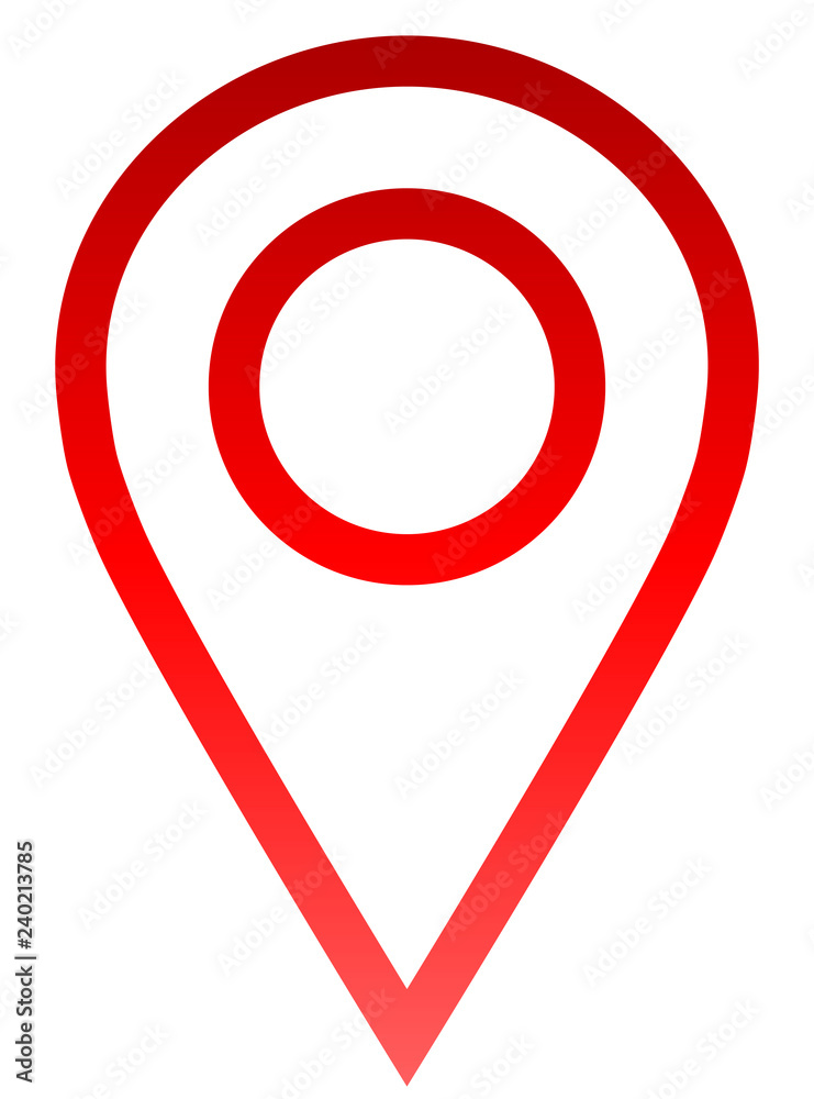Pin point - red gradient outlined, isolated - vector Pin point - red gradient outlined, isolated - vector