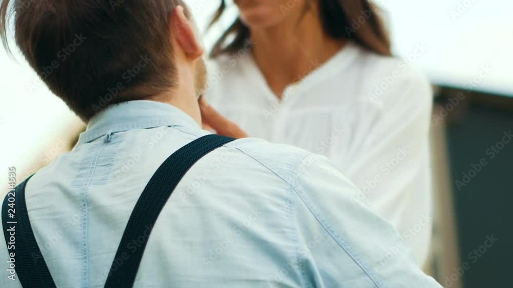 Woman Shaves Her Husband. Shaving Effect Woman Shaves Her Husband. Shaving Effect